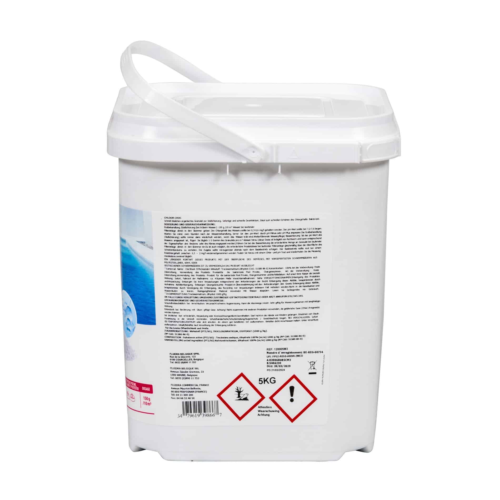 Chlorshock Chlorgranulat 5kg zur Poolreinigung.