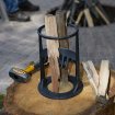 Holzspalter zum Spalten von Holz, schwarzes Metalldesign.
