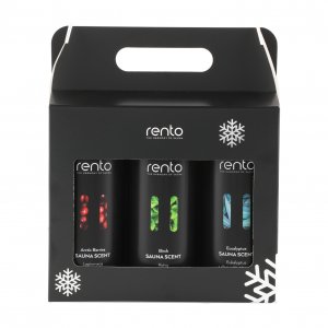 Rento Sauna-Duftset in Geschenkverpackung, 3x400 ml, entspannende Aromen.
