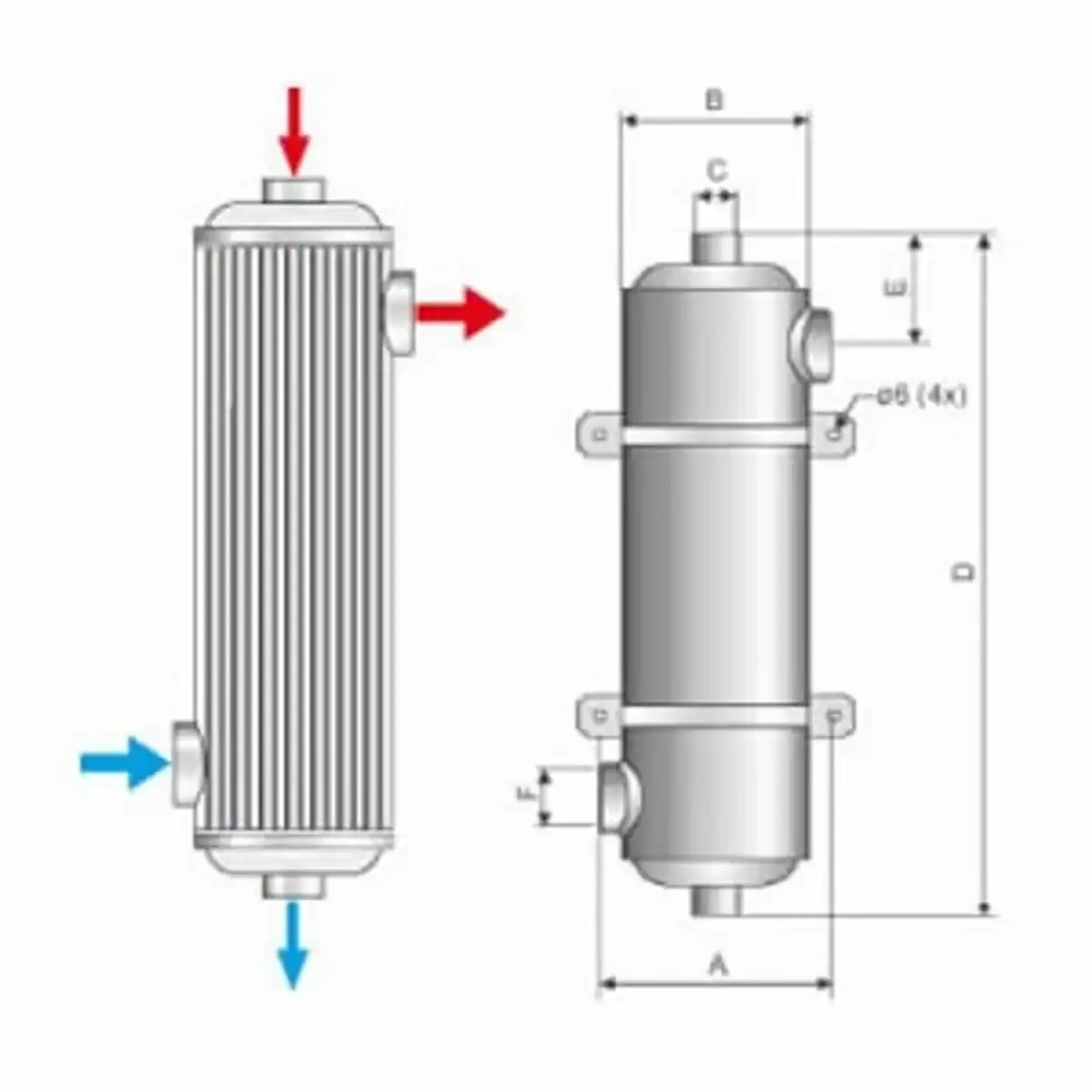 Wärmetauscher für die Poolheizung, vertikales Modell 40kW.
