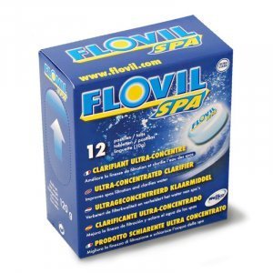 Flovil Spa Tabletten für klares und sauberes Poolwasser, 12 Stück.