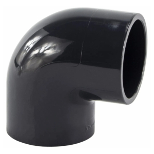 PVC-Knie 90 Grad, 50mm, für Poolanlagen und Rohrsysteme.