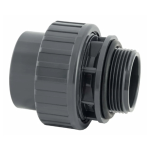 Verbindung mit O-Ring 63 mm für Poolinstallationen, Außengewinde 2 Zoll, geeignet für 10 bar Druck.