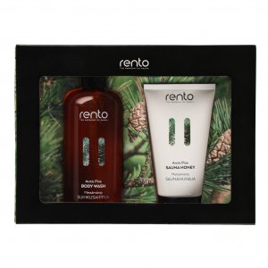 Set mit Duschgel und Sauna-Honig, perfekt für Entspannung und Pflege.
