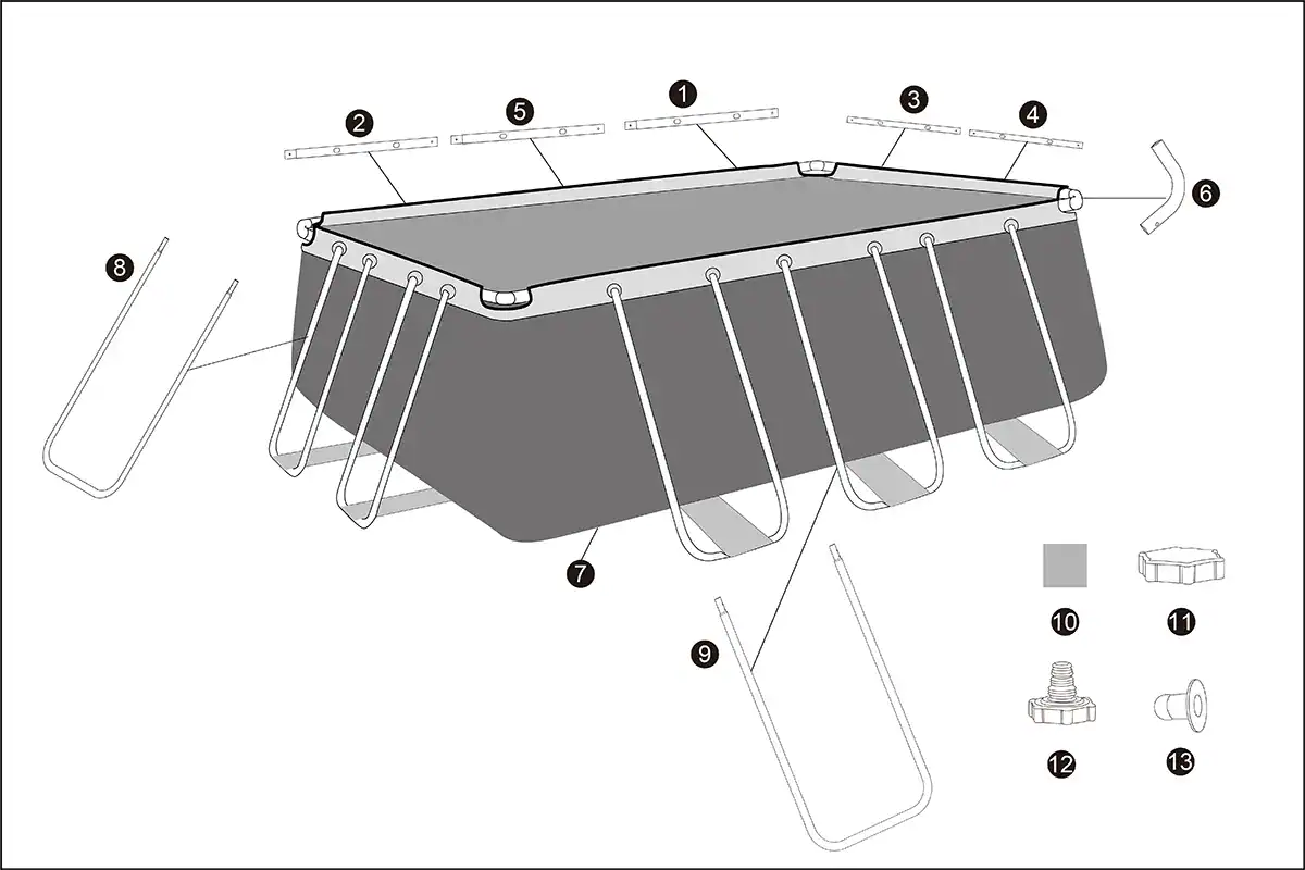 Robuster Aufstellpool mit Filterpumpe und Zubehör für sommerlichen Spaß.