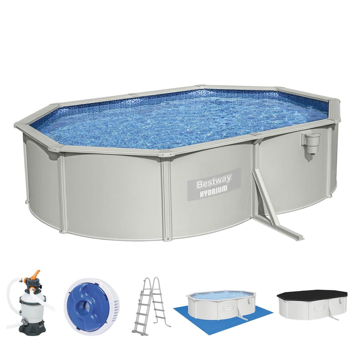 Großer Bestway Hydrium Pool 500x360x120 cm für sommerlichen Spaß.