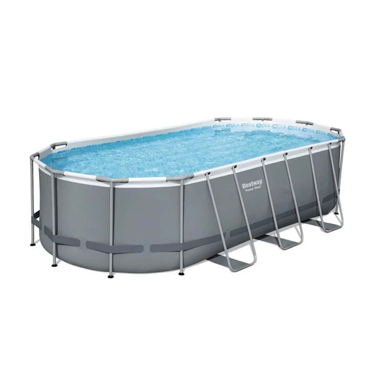 Bestway Power Steel ovaler Pool - 549 x 274 x 122 cm - mit Filterpumpe und Zubehör