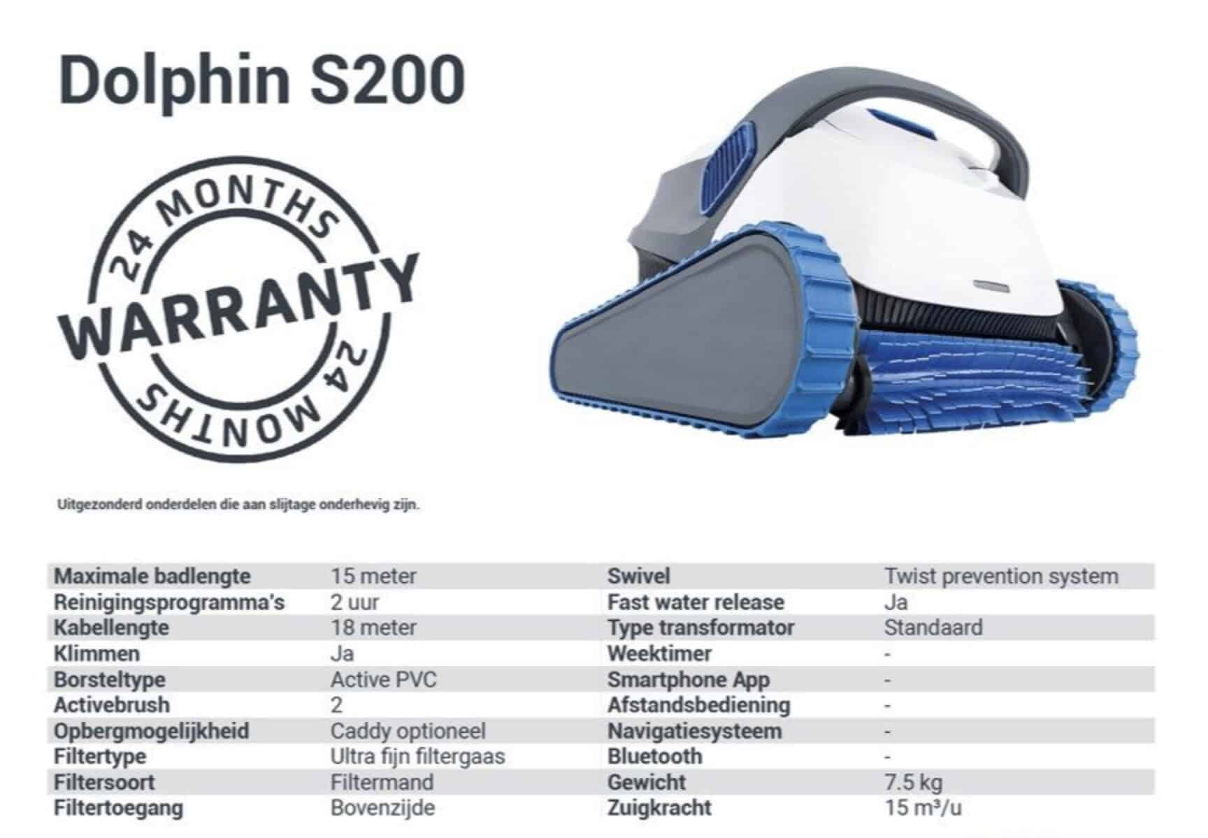 Dolphin S200 Poolroboter für automatische Reinigung von Pools.