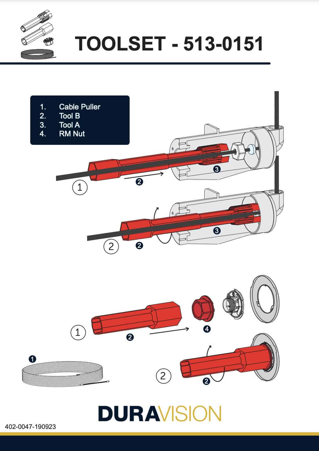Spectravision Toolset für Adagio Pro Beleuchtung, inklusive Kabelzieher und Montagematerial.