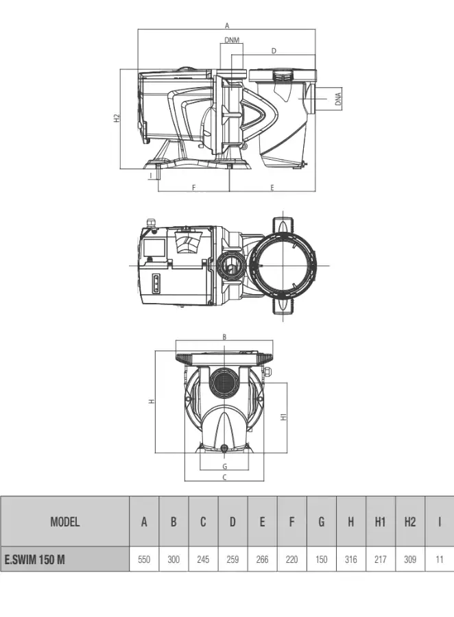 DAB E-Swim 150 M variable Poolpumpe für effiziente Wasserzirkulation.