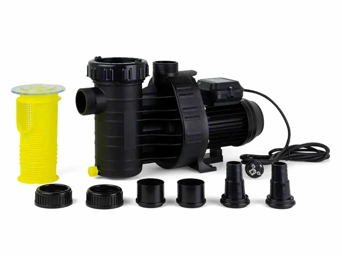 Poolpumpe für die Wasserzirkulation und Filtration im Pool. Geeignet für Pools bis 7m³ Volumen, energie.