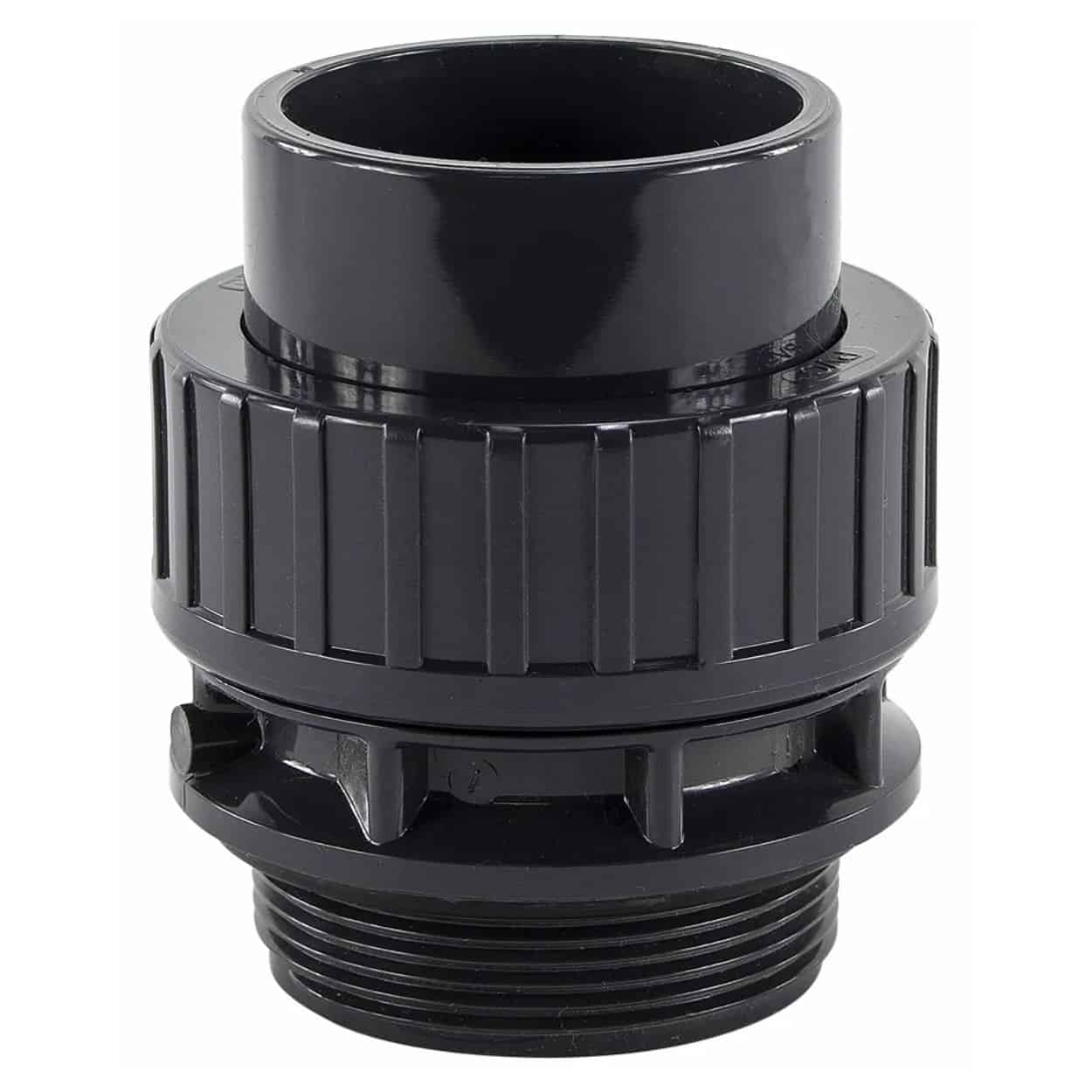PVC 3/3 Kupplung 50mm Klebeverbindung x Außengewinde 2"