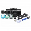 pH-Sensor-Set für Poolwasser mit Messinstrument und Testflüssigkeiten.