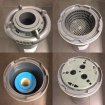 Alternative Filterkartusche für Poolfilter, weiß, mit Löchern für optimale Filtration.
