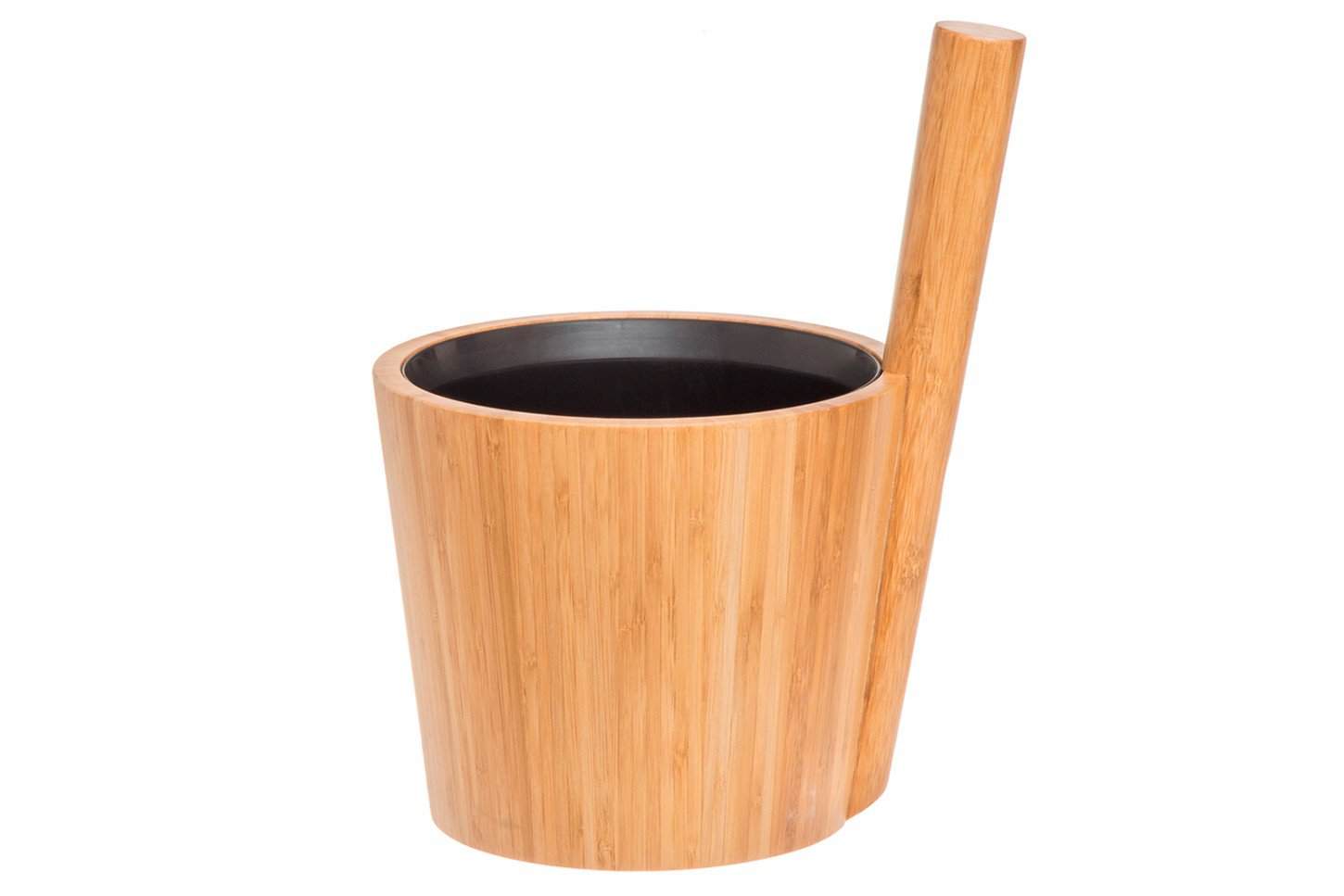 Eimer für Sauna mit Bambusgriff und Kelle, ideal für Wasser oder Öle.