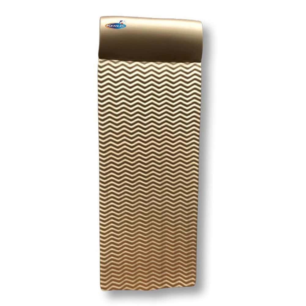 Amerikanische Schaumstoffmatratze in Gold mit Zickzackmuster.