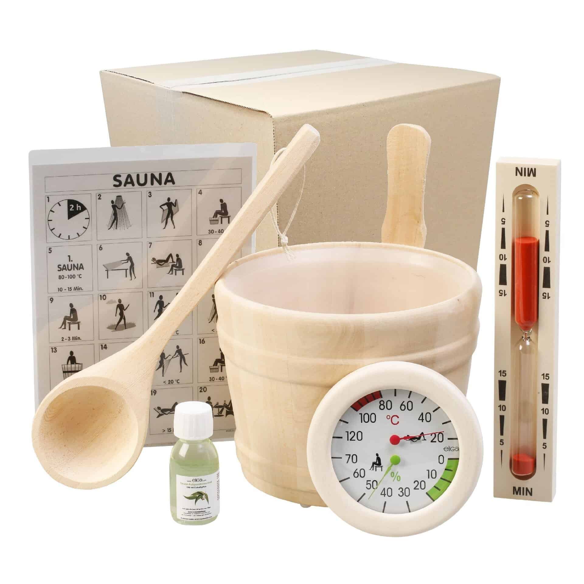Sauna-Zubehör-Set Premium 6-teilig - Eliga