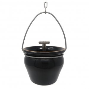 Aroma-Aufgusskrug schwarz für Aromatherapie und Entspannung.