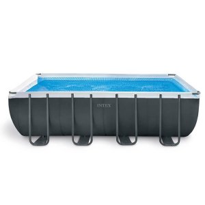 Intex Ultra Frame XTR Pool mit Sandfilterpumpe und Zubehör.