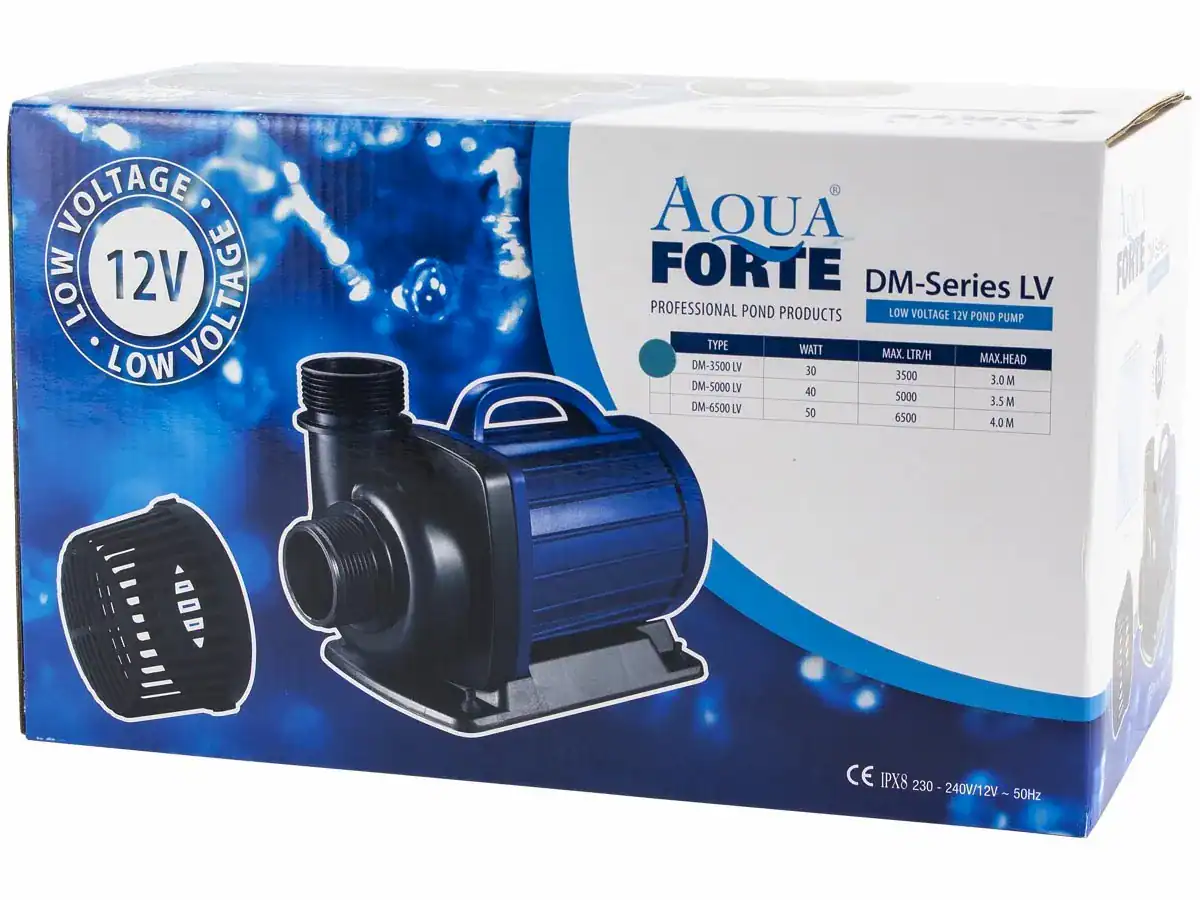 Teichpumpe Aquaforte DM-12000 LV, 12V, geeignet für Teiche und Wasserpartien.