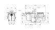 Technische Zeichnung der Poolpumpe IntelliFlo WhisperFlo VSF.