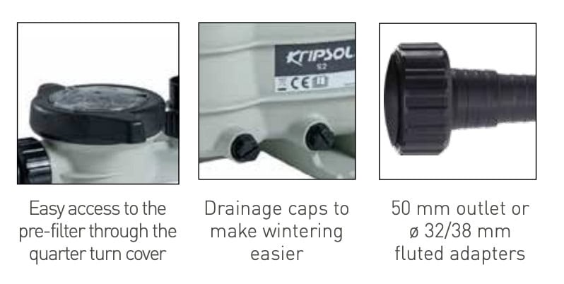 Kripsol S2-150M Poolpumpe mit 1,5 CV Motor und 230V mono.