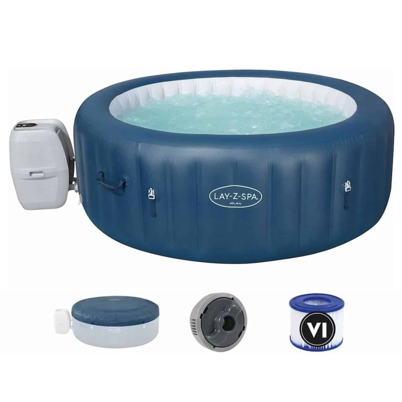 Aufblasbare Spa für 6 Personen mit AirJet-Massage und Filter.
