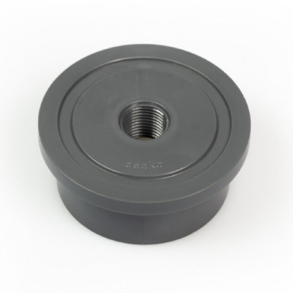 Klebekopf DN50 mit 1/4" Gewinde für Poolinstallationen.