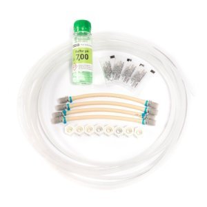 Wartungsset für Watersens Home pH/Redox mit Teststreifen und Zubehör.