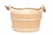 Sauna-Eimer aus Fichtenholz mit Seilgriff für Sauna und Wellness.