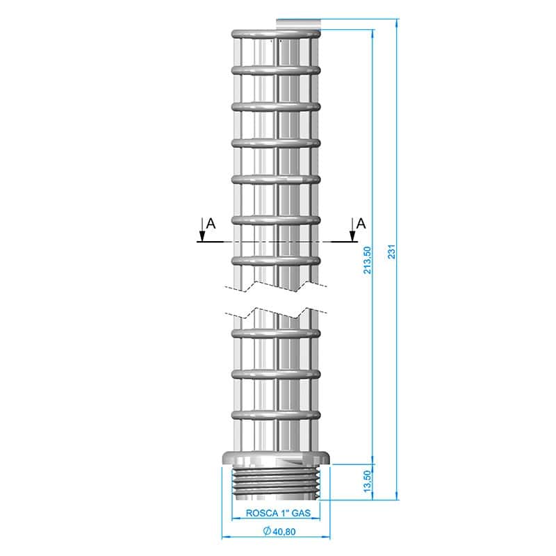 AstralPool 1" Kollektorarmset, 225 mm, geeignet für Poolfilteranlagen.
