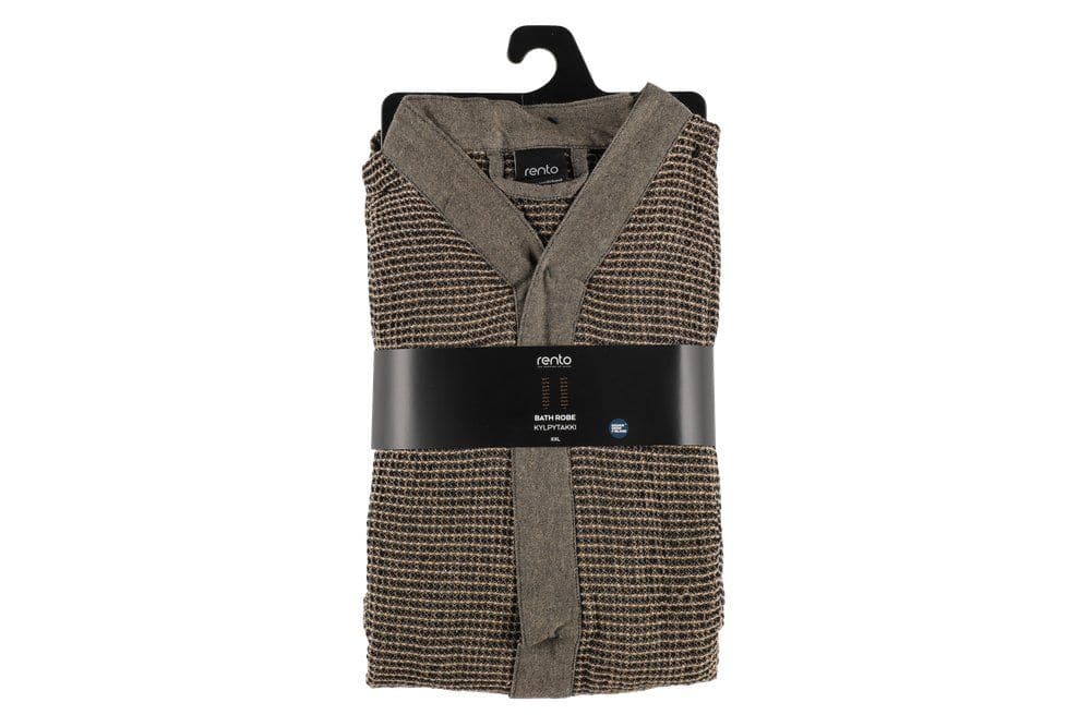 Bademantel Rento Kenno XXL in schwarz und beige, komfortabel und warm für den Hausgebrauch.