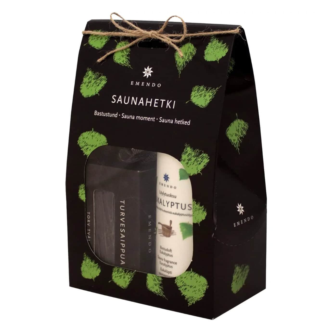 Emendo Sauna-Geschenkset mit beruhigenden ätherischen Ölen zur Entspannung.
