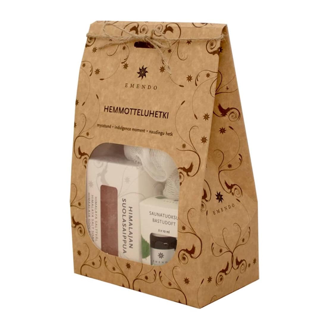 Sauna-Geschenkset mit Räuchersauna- und Eukalyptusaroma zur Entspannung.