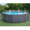 Intex Graphite Grey Pool mit Sandfilterpumpe, geeignet für die Familie, 478x124 cm, einfach aufzustellen.