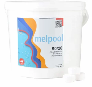 Kleine Chlortabletten für Poolreinigung, 20g, 5kg Verpackung.