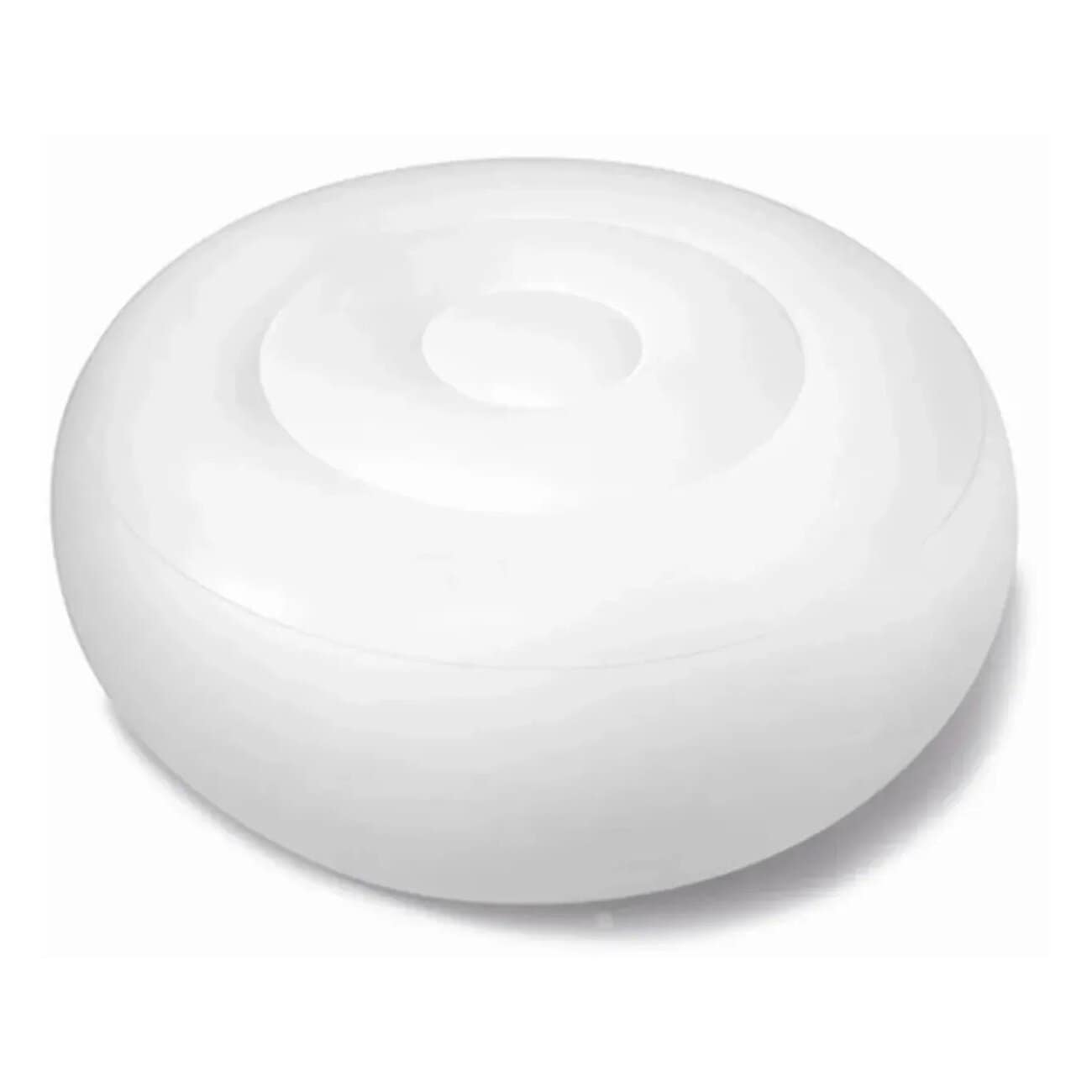Weißer aufblasbarer Intex LED-Sitzhocker, komfortabler Sitzsack mit Beleuchtung für innen und außen.