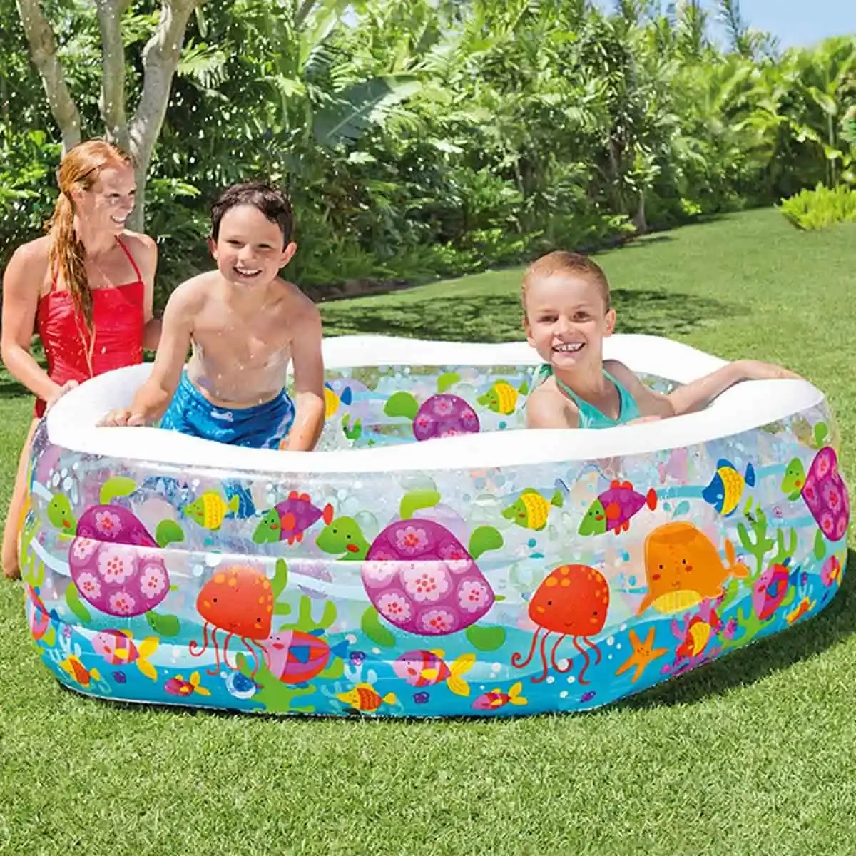 Kinder-Pool mit Meerestier-Print, geeignet für Kinder.