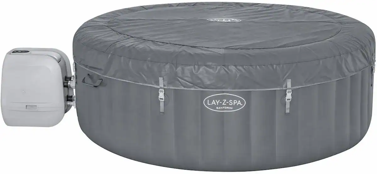 Aufblasbarer Lay-Z Spa Santorini HydroJet Pro mit WiFi, 7 Personen.