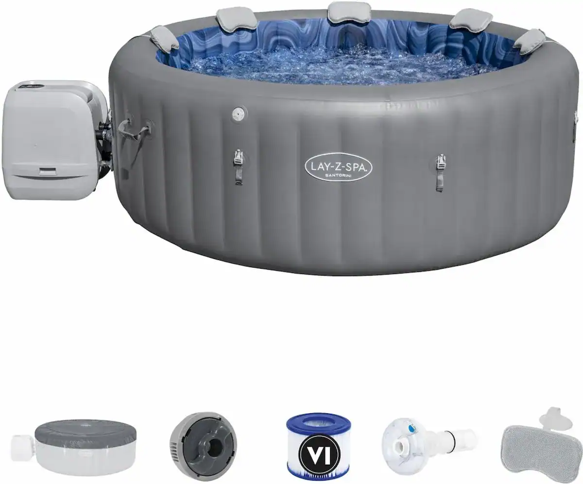 Aufblasbarer Spa Lay-Z Spa Santorini mit HydroJet Pro und WiFi.
