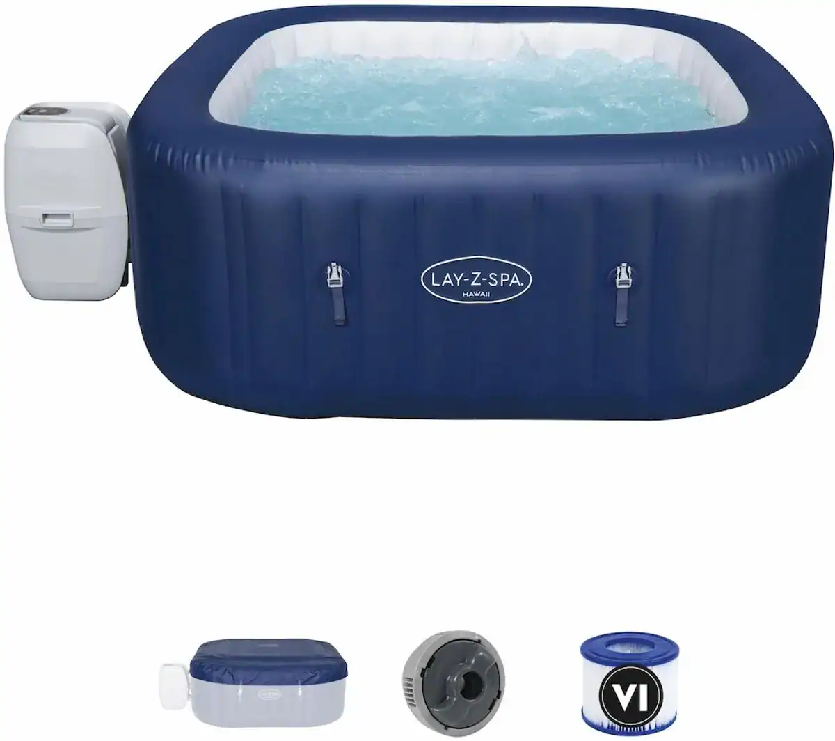 Aufblasbare 6-Personen Lay-Z Spa Hawaii Airjet mit Whirlpool-Funktionen.