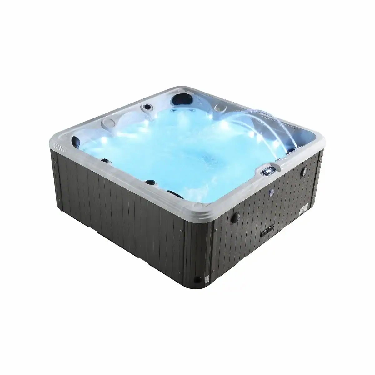 Pool mit Whirlpool und LED-Beleuchtung für Entspannung und Luxus. Perfekt für die Nutzung zu Hause und im Garten.