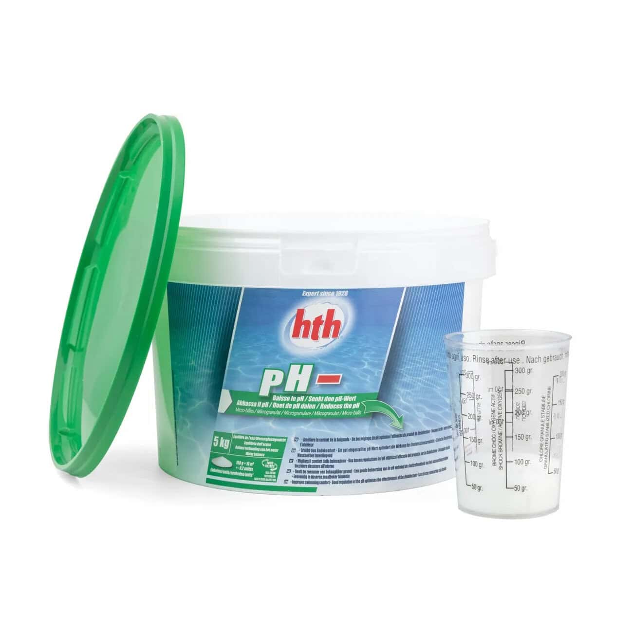 pH-Testset für Pools und Wasserqualität, inklusive Messbecher und Testmaterial.