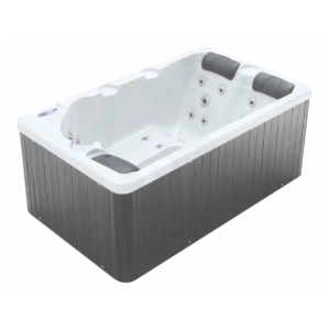 Kompaktes 3-Personen-Spa mit Massagedüsen und Isolierung.