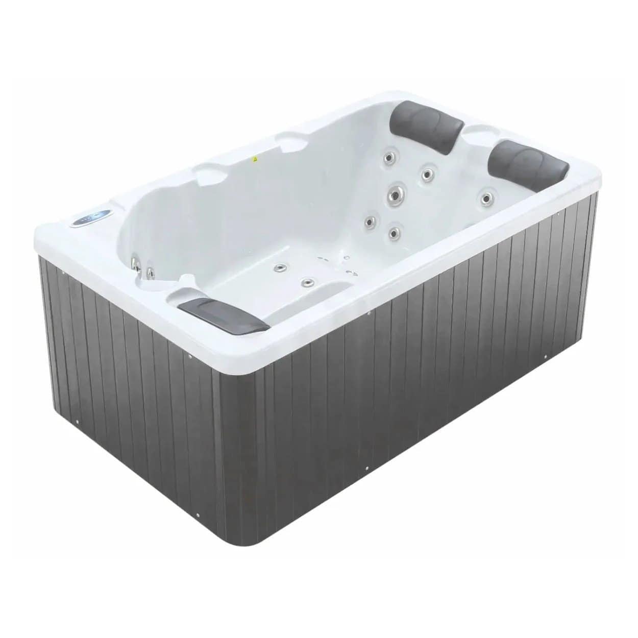 Kompaktes 3-Personen-Spa mit Massagedüsen und Isolierung.