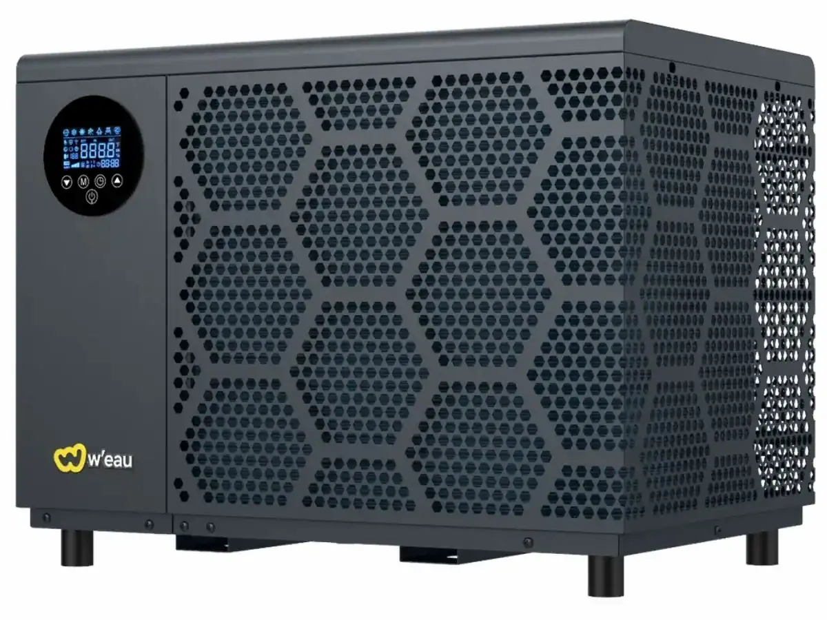 Hybride Spa Wärmepumpe von W'eau, 7,3 kW, für effiziente Poolheizung.