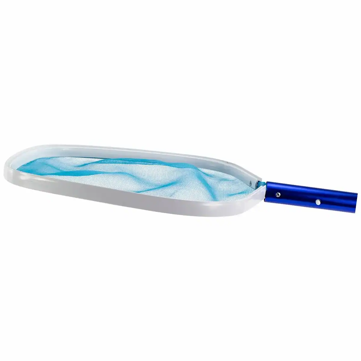 Kokido Oberflächenkescher mit verstärktem Aluminiumrahmen und Nylonnetz zur Poolreinigung.