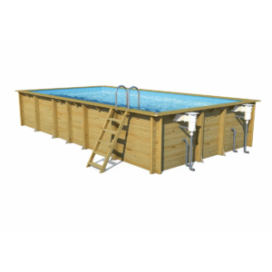 Holzpool 6x3 Meter mit Treppe und Filteranlage für Gartenvergnügen.