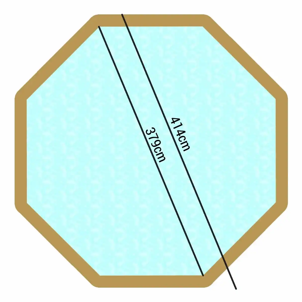 Pool aus Holz Tropic Octo 414 mit den Maßen 414x379 cm, Höhe 1,20 Meter.