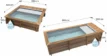 Kompakter Stadtpool von BWT mit Sandfilterpumpe und Holzverkleidung.